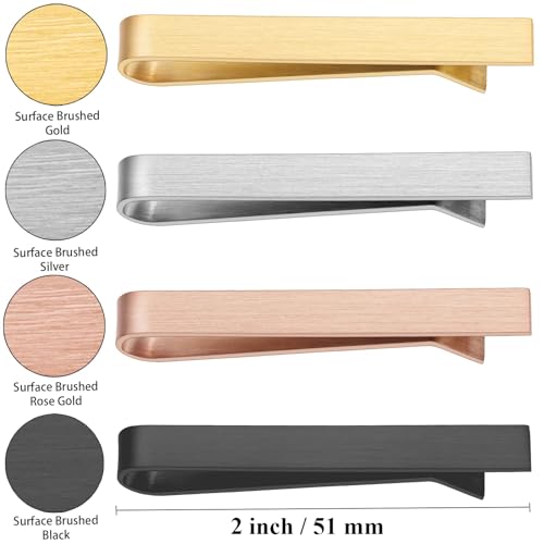 HAWSON 2 inch Tie Clips for Men-Skinny Tie Bar Tie Set for Wedding Anniversary Business and Best Gift for Dad Husband Brother3