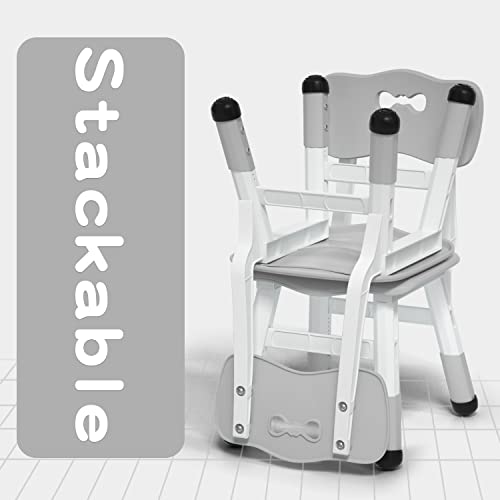 Adjustable Kid Chairs Indoor 3 Level Adjustable Suitable For Children Age 2-6. Maximum Load-Bearing 220Lbs Suitable For Family Classroom And Nursery Child Seat Set (2-Pack-Grey) #TOP4