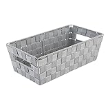 Simplify Shelf, Storage Basket, Bedroom Organization, Heather Grey Medium Woven Strap Tote, Gray
