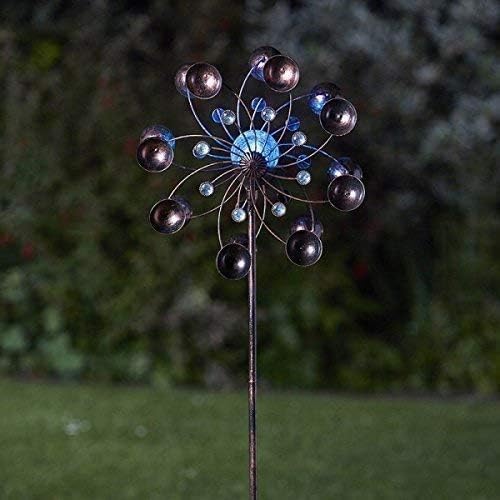Garden Mile Solar Powered Wind Spinner Extra Large Wind Sculpture LED Solar Light Garden Decoration Multi Colour LED Light Kinetic Wind Spinner - Ground Stake Garden Ornament (Venti) โ image 1