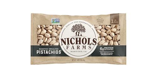 Image of Nichols Farms InShell California Pistachios, Healthy Protein Snack, Roasted Unsalted, 1LB