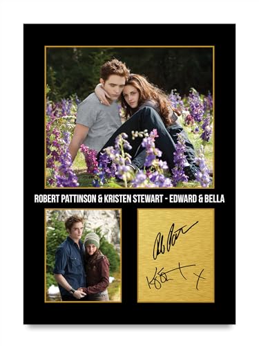 HWC Trading Robert Pattinson & Kristen Stewart Twilight Edward & Bella Cadeaux Imprimé Signé Autographe Photo pour les fans de cinéma - A4 Impression...