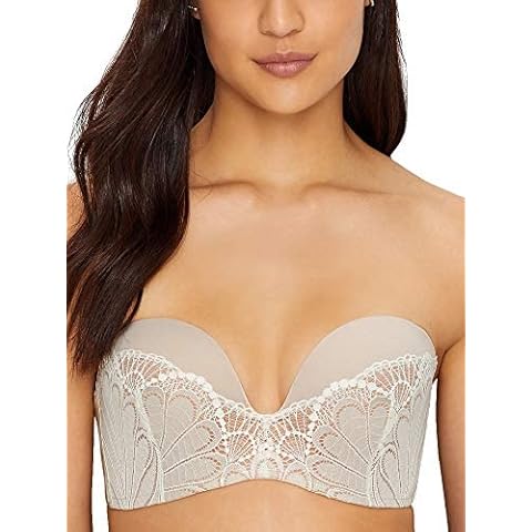 Wonderbra Women's Refined Glamour Ultimate Strapless Bra Plunge, Ivory, 36B Cover