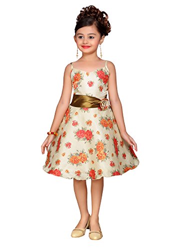 ADIVA Girl's Indian Party Wear Frock for Kids (G-4033-CREAM-20)