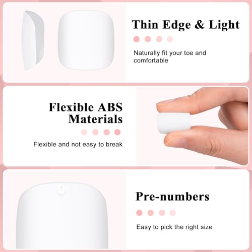 MELLIEX 120Pcs False Toenails Set Full Cover Fake Toenail Tips Fake Toe Nails With 1 Nail Files for Women Girls Nail Salon and Nail Art DIY 12 Sizes - Image 4
