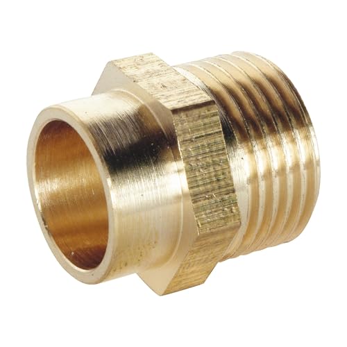 SOMATHERM FOR YOU - raccordo in ottone a saldare diritta - Male 12/17 - Per tubo di rame Ø12 - Borsa di 2 pezzi