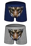 sandbank Men's Sexy Funny 3D Wolf Print Boxer Briefs Underwear Shorts Trunks (US M : wasit 32-35inch, 2 Pack mix color#2)