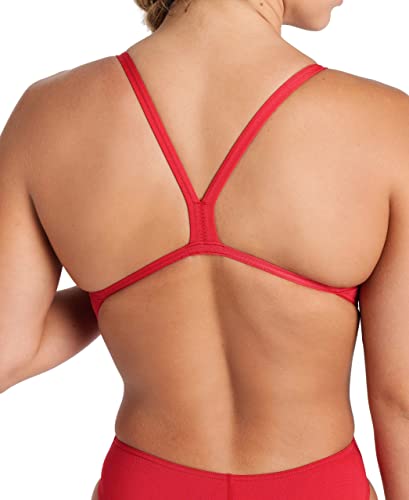 Image of Arena Women's Solid Team Swimsuit Challenge Back MaxLife Open Back Bathing Suit Athletic Swimwear