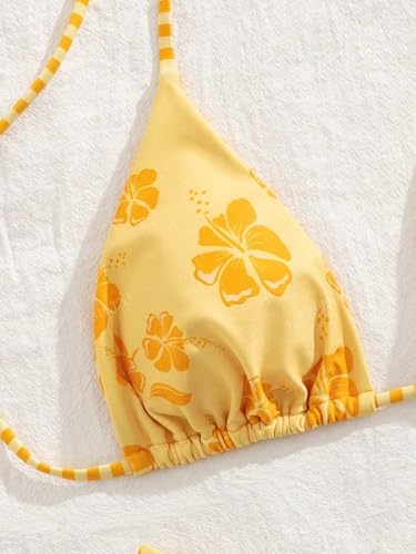 Women's All Over Printed Bathing Suit Halter High Waist Summer Swimsuit Bikinis Set3