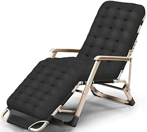 Chaises longues pliantes de jardin extra larges avec coussin