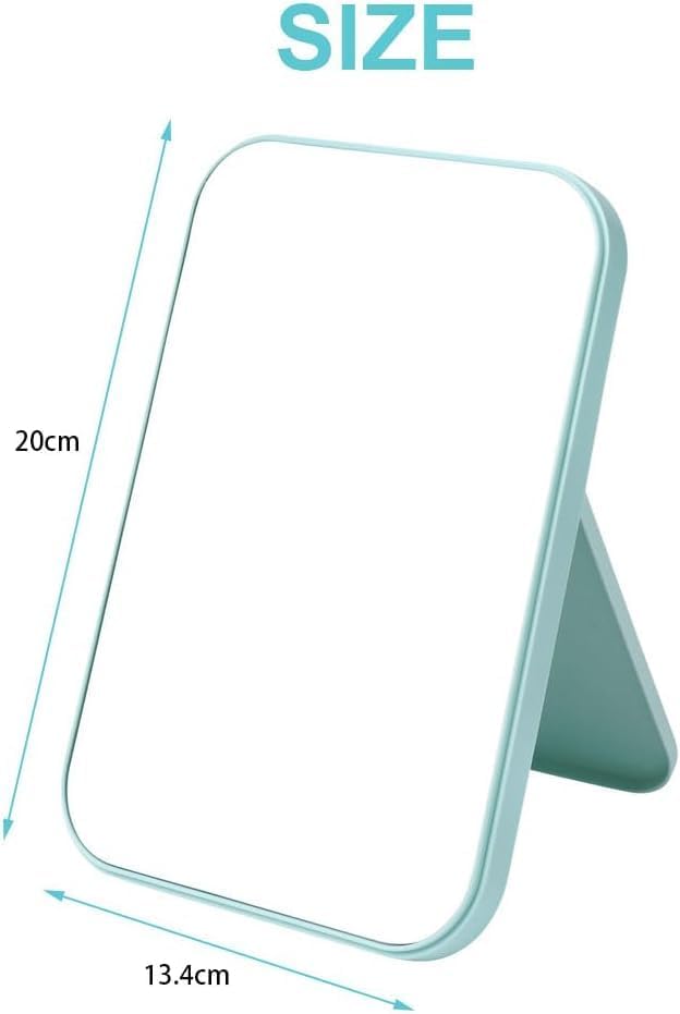 Image of Makeup Mirror for Dressing Table | HD Clear Reflection Vanity Mirror with Stand | Foldable Desktop Mirror for Makeup, Shaving, Skincare & Grooming | Lightweight Travel Mirror (Green) (Plastic)