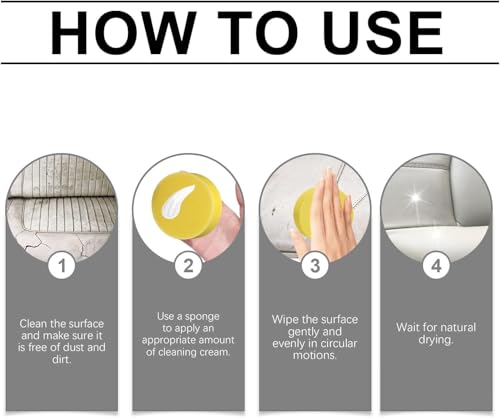 Image of JICOOT Leather Care Cleaning Paste & Conditioner Kit, Automotive Interior Leather Cleaning Cream, Multifunctional Leather Cleaning Cream for Furniture, Footwear, Purses & Bags, Car interiors & Bikes