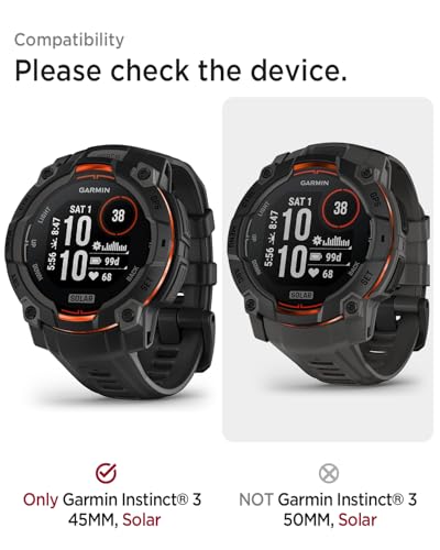 Funda compatible con Garmin Instinct 3 Solar de 45 mm a prueba de golpes medio alrededor 2