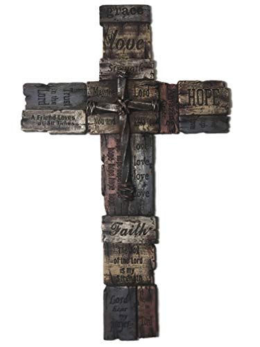 Polly House Faith 18 inches Love, Hope, Trust The Lord Wall Cross, Great