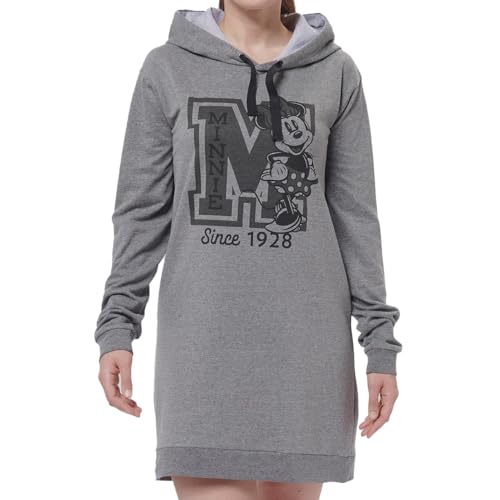 Disney Minnie Mouse - Sudadera con capucha para mujer, talla grande, sudadera larga, color gris, gris, S
