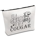 FOTAP Cougar Gift Cougar Mascot Makeup Bag Cougar Mom Zipper Pouch Cougar Pride Gift Athletic Spirit Bag Gift Sports Lover Gift (COUGAR)