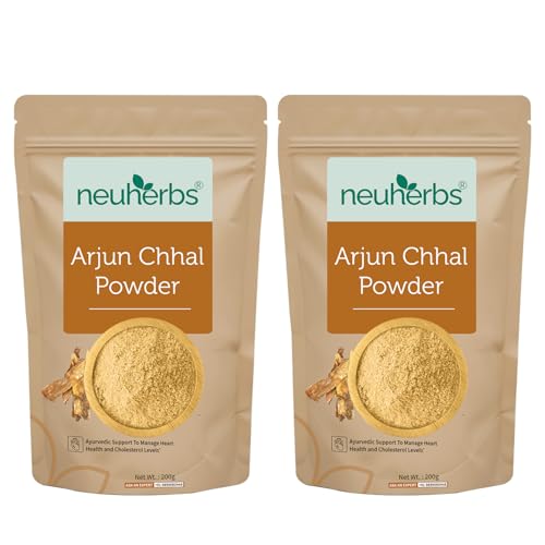 Image of Neuherbs Arjun Chhal Powder - 200g (Pack of 2) | Arjun Bark Powder for Men & Women | Supports Heart Health & Promotes Good Cholesterol | Rich in Antioxidants | 100% Pure & Natural | Herbal Supplement