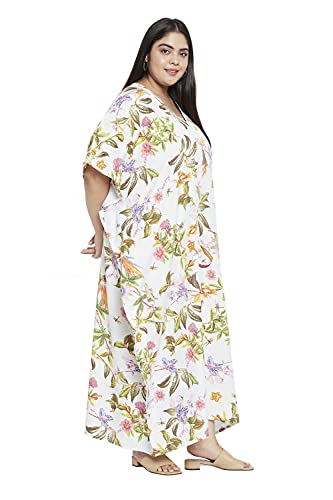 Image of Oussum Women Long Maxi Plus Size Polyester Kaftan Gown, Womens Kaftan Dresses Lounge Resort Wear, Plus Size Kaftan