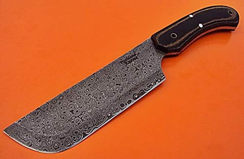 Miniatura 2 de CP-36 Cuchillo de carnicero de acero Damasco de 11.00 pulgadas - Mango Micarta negro/marrón
