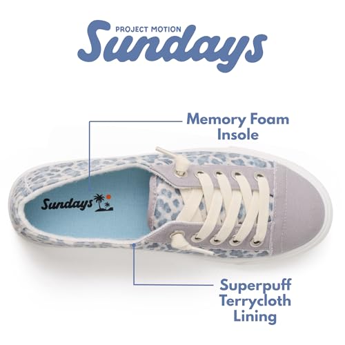 Image of Sundays Canvas Sneakers Women - Memory Foam Insole with Breathable Canvas Shoes for Women Footwear - Non-Slip with Lightweight and Comfortable Womens Sneakers