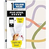 Five Star Spiral Notebook + Study App, 1 Subject, College Ruled, 8-1/2