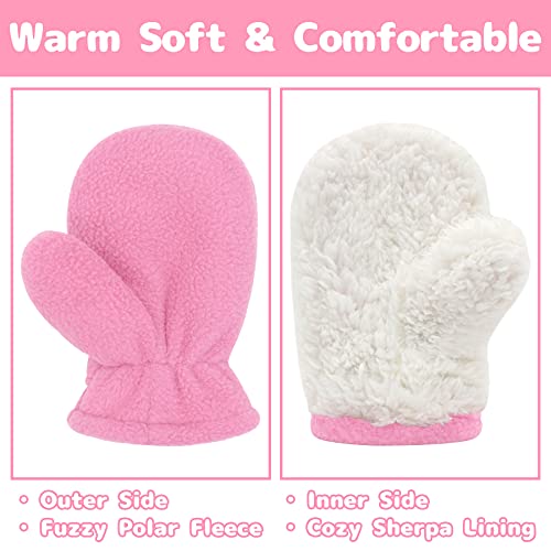 Toddler Mittens Baby Winter Mittens Sherpa Baby Boys Warm Fleece Gloves Kids Mitten for Baby Girls 2 Pairs2