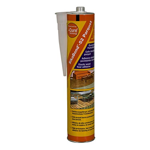 SikaBond 52 Parquet, Colle pour le collage de parquet par cordons ou plein bain, 300ml, Ton marron