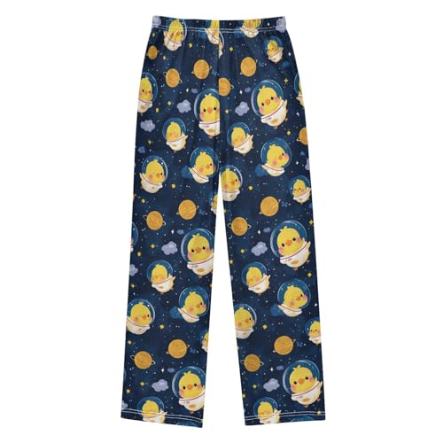 ALAZA Chicken Astronaut Solar System Pajama Lounge Pants Long Sleep Pajama Bottoms with Pockets2
