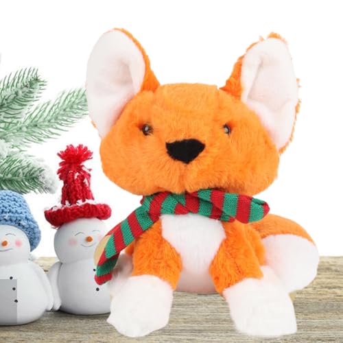 Stuffed Fox Animal, Plush Fox Toy, Christmas Fox Scarf, Huggable Plush Toy, Fox Plush Collection, Cuddly Fox Toy, Fox Toy For Kids, Christmas Plush Toy, Soft Fox Stuffed Animal, Fox Stuffed Animal For