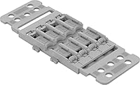WAGO Befestigungsadapter 221-2504 | Befestigungs-Adapter mit Zugentlastung der Serie 221, 4-fach für Durchgangsverbinder mit Hebel, 5 Stück, für Schraubbefestigung, grau