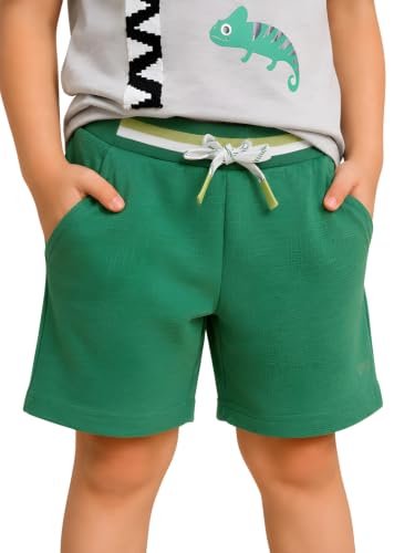 Image of Pilolo Kids Soft Cotton Terry Lycra Adjustable Drawstring Pocket Shorts for Boys