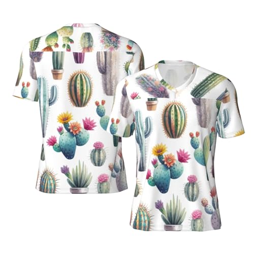 Stylish Athletic Sports Jersey Desert-Cactus-Succulents Men's Rugby Jersey Xx-Large