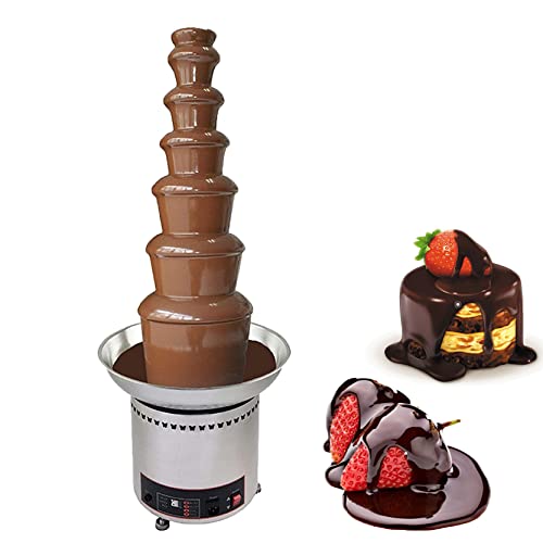 JINTAOMA Chocolate Fondue Fountain, 4-7 Tiers Fondue Cheese Butter Heating Melter Heating Fondue Machine Chocolate Fountain Adjustable Temperature, for Chocolate Candy Butter Cheese,7floors