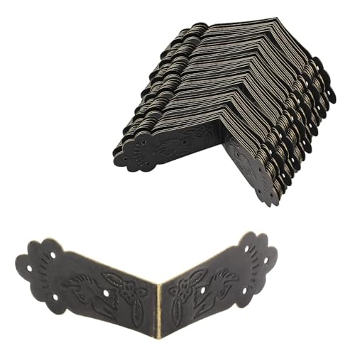 Bivethoi 30pcs Antique Bronze Corner Bracket Decorative Guards, 2.2