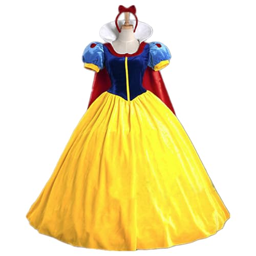 AYIMEIS Schneewittchen Prinzessin Kleid Damen Schneewittchen Verkleidung Prinzessin Cosplay Kostüm Weihnachten Halloween Karneval Party...