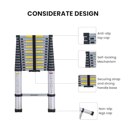 Image of Bigapple Aluminium Folding Step Ladder Portable and Compact (16.5 Feet (5 Meter))