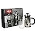 La Cafetière Juego de Regalo de Mini Cafetera de Prensa Francesa de Acero Inoxidable y Taza de Doble Pared de Cristal de Borosilicato 350ml 230ml