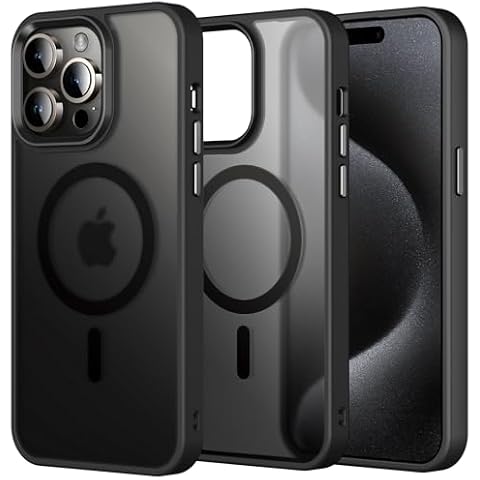 Aeska Magnetic for iPhone 15 Pro Max Case Compatible with MagSafe & Magnetic Phone Mount Slim Anti-Fingerprint Scratch Resistant Protective Phone Cases Cover for iPhone 15 Pro Max 6.7'' (Matte Black) Cover