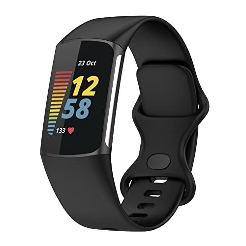 Image of Compatible with Fitbit Charge 5 Bands, Replacement Soft Silicone Watch Straps Soft Wristband for Fibit Charge 5 Fitness & Health Tracker Women&Men