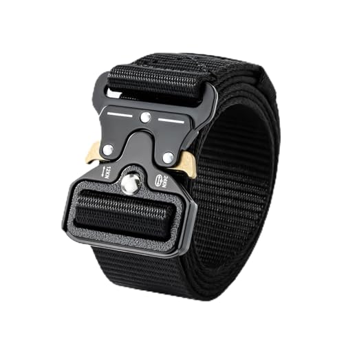 Tactical Belt Military Style Work Hiking Riggers Web Nylon Belts with Quick Release Metal Buckle