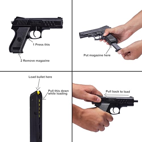 Image of Velinor Dual Air Soft Toy Guns with 300 BB Pellets | Pack of 2 Pull Back Pistol for Kids | Target Practice & Role Play Fun (Toy Gun)