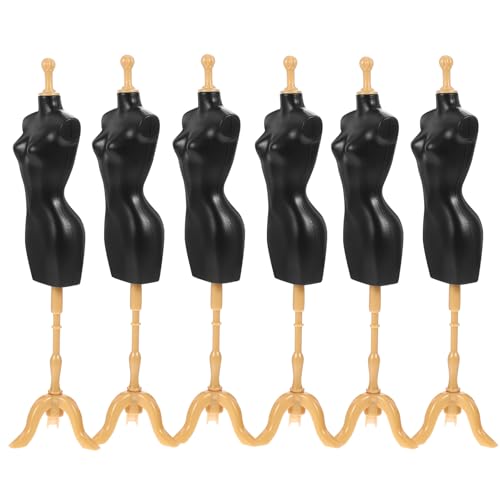 Didiseaon Soportes para Maniquíes de Muñeca Miniatura de Plástico Tamaño 4 Paquete de 6 Unidades Soporte para Vestido y Disfraz de Muñecas Accesorio Reutilizable para Exhibición y