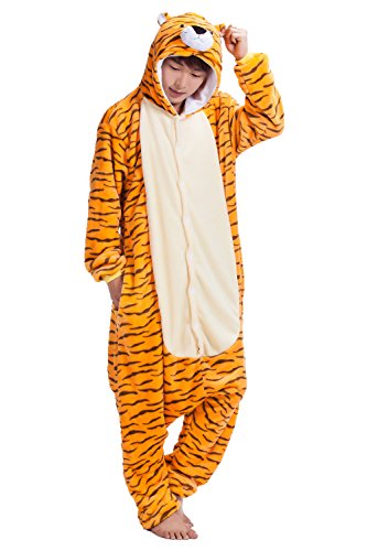 JJEUWE Adult Tiger Suit Pajamas Kigurumi Hoodie Jumpsuit Playsuit XL