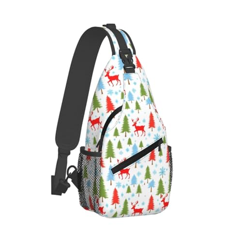 Mochila cruzada para senderismo y viaje con diseño navideño miniatura 2