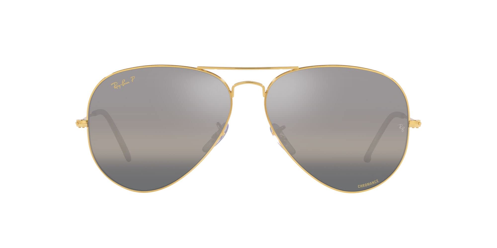 Ray-Ban RB3025 Sunglasses, Legend Gold / Crystal Dark Grey Gradient Polarized Silver Contrast Enhancement Lens
