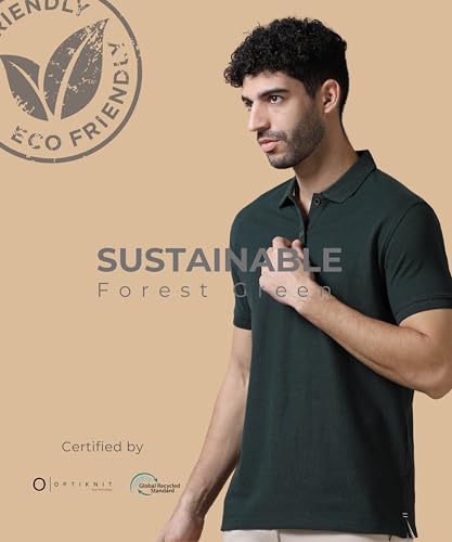 Image of Hogs Sustainable Cotton Polo Shirts for Men, Forest Green