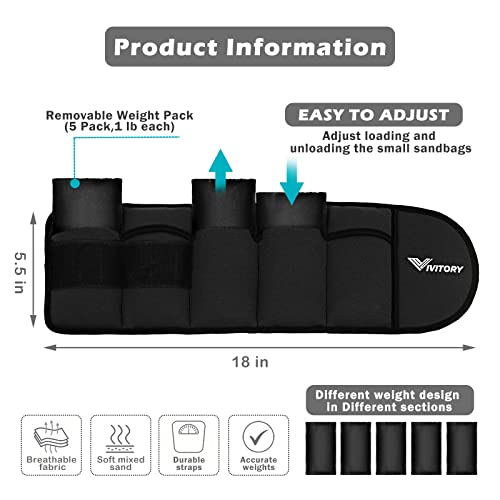 Vivitory Adjustable Ankle Weights For Women & Men, Leg Weights 2 To 10 Lbs, Arm Weights，Ankle Wrist Weights Set For Strength Training, Jogging, Gymnastics, Aerobics, Physical Therapy #TOP1