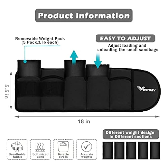 Vivitory Adjustable Ankle Weights for Women & Men, Leg Weights 2 to 10 Lbs, Arm Weights, Ankle Wrist Weights Set for Strength Training, Jogging, Gymnastics, Aerobics, Physical Therapy