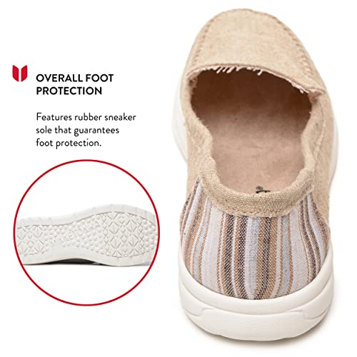 Image of Minnetonka Discover - Women's Woven Slip-Ons Featuring Fabric Upper, Memory Foam Insole, Easy-to-Wear Design, and EVA Rubber Outsole - Perfect for Everyday Casual Wear