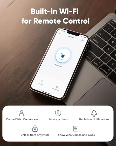 Image of eufy Security Smart Lock C30, Keyless Entry Door Lock, Built-in WiFi Keypad Deadbolt for Front Door, No Bridge Required, Easy Installation, App Remote Control, Reliable Power, Traditional, Nickel